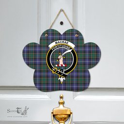 Scottish MacRae Hunting Modern Clan Tartan Door Sign - Crest Classic Scottish Plaid Tartan Plaid