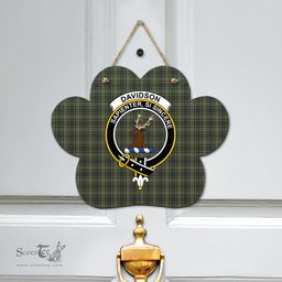 Scottish Davidson Tulloch Dress Clan Tartan Door Sign - Crest Classic Scottish Plaid Tartan Plaid
