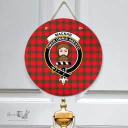 Scottish MacNab Modern Clan Tartan Door Sign - Crest Classic Scottish Plaid Tartan Plaid