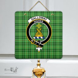 Scottish Galloway District Clan Tartan Door Sign - Crest Classic Scottish Plaid Tartan Plaid