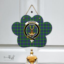 Scottish Gordon Modern Clan Tartan Door Sign - Crest Classic Scottish Plaid Tartan Plaid