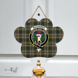 Scottish Buchanan Hunting Clan Tartan Door Sign - Crest Classic Scottish Plaid Tartan Plaid