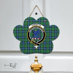 Scottish Forsyth Ancient Clan Tartan Door Sign - Crest Classic Scottish Plaid Tartan Plaid