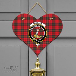 Scottish Wallace Weathered Clan Tartan Door Sign - Crest Classic Scottish Plaid Tartan Plaid