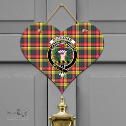 Scottish Buchanan Modern Clan Tartan Door Sign - Crest Classic Scottish Plaid Tartan Plaid