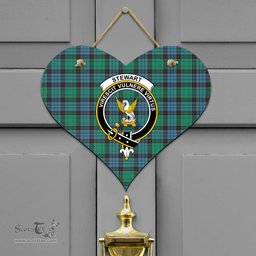 Scottish Stewart Old Ancient Clan Tartan Door Sign - Crest Classic Scottish Plaid Tartan Plaid