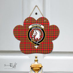 Scottish Hepburn Clan Tartan Door Sign - Crest Classic Scottish Plaid Tartan Plaid