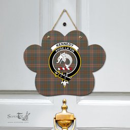 Scottish Kennedy Weathered Clan Tartan Door Sign - Crest Classic Scottish Plaid Tartan Plaid