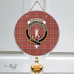 Scottish Robertson Weathered Clan Tartan Door Sign - Crest Classic Scottish Plaid Tartan Plaid