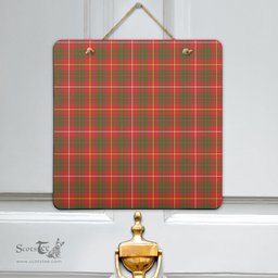 Scottish Bruce Modern Clan Tartan Door Sign - Classic Scottish Plaid Tartan Plaid