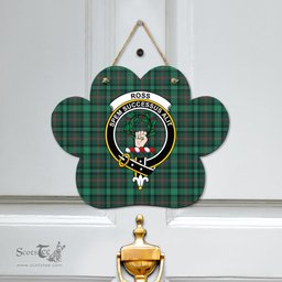 Scottish Ross Hunting Modern Clan Tartan Door Sign - Crest Classic Scottish Plaid Tartan Plaid