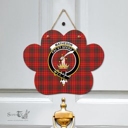 Scottish Matheson Modern Clan Tartan Door Sign - Crest Classic Scottish Plaid Tartan Plaid