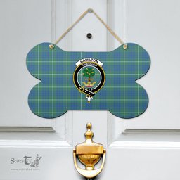 Scottish Hamilton Hunting Ancient Clan Tartan Door Sign - Crest Classic Scottish Plaid Tartan Plaid