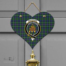 Scottish MacKenzie Modern Clan Tartan Door Sign - Crest Classic Scottish Plaid Tartan Plaid