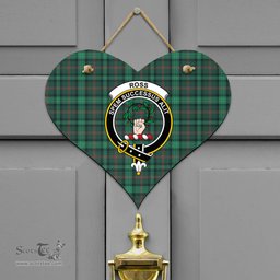 Scottish Ross Hunting Modern Clan Tartan Door Sign - Crest Classic Scottish Plaid Tartan Plaid