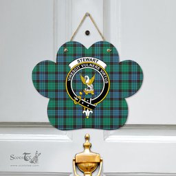 Scottish Stewart Old Ancient Clan Tartan Door Sign - Crest Classic Scottish Plaid Tartan Plaid