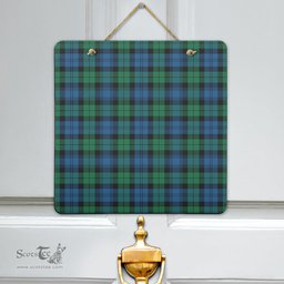 Scottish Blackwatch Ancient Clan Tartan Door Sign - Classic Scottish Plaid Tartan Plaid