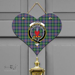 Scottish Logan Ancient Clan Tartan Door Sign - Crest Classic Scottish Plaid Tartan Plaid