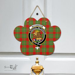 Scottish MacGregor Modern Clan Tartan Door Sign - Crest Classic Scottish Plaid Tartan Plaid