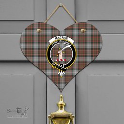 Scottish MacRae Hunting Weathered Clan Tartan Door Sign - Crest Classic Scottish Plaid Tartan Plaid