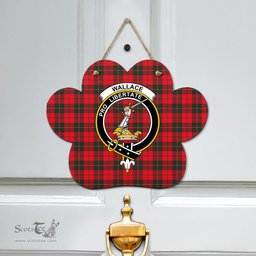 Scottish Wallace Weathered Clan Tartan Door Sign - Crest Classic Scottish Plaid Tartan Plaid