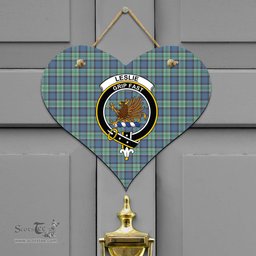 Scottish Leslie Hunting Ancient Clan Tartan Door Sign - Crest Classic Scottish Plaid Tartan Plaid