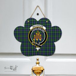 Scottish MacKenzie Modern Clan Tartan Door Sign - Crest Classic Scottish Plaid Tartan Plaid