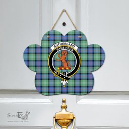 Scottish Sutherland Old Ancient Clan Tartan Door Sign - Crest Classic Scottish Plaid Tartan Plaid