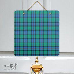 Scottish Flower Of Scotland Clan Tartan Door Sign - Classic Scottish Plaid Tartan Plaid