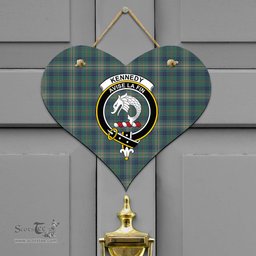 Scottish Kennedy Modern Clan Tartan Door Sign - Crest Classic Scottish Plaid Tartan Plaid