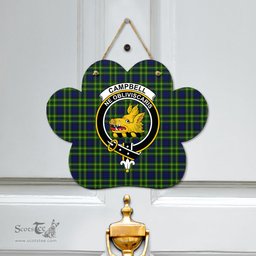 Scottish Campbell of Breadalbane Modern Clan Tartan Door Sign - Crest Classic Scottish Plaid Tartan Plaid