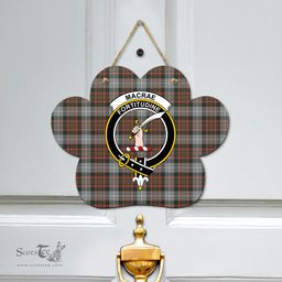 Scottish MacRae Hunting Weathered Clan Tartan Door Sign - Crest Classic Scottish Plaid Tartan Plaid