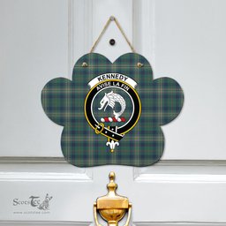 Scottish Kennedy Modern Clan Tartan Door Sign - Crest Classic Scottish Plaid Tartan Plaid