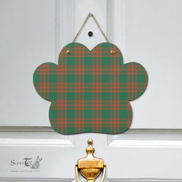 Scottish Menzies Green Ancient Clan Tartan Door Sign - Classic Scottish Plaid Tartan Plaid