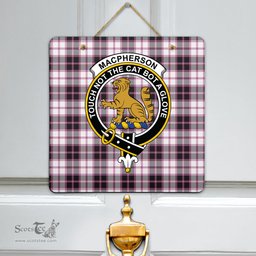 Scottish MacPherson Hunting Modern Clan Tartan Door Sign - Crest Classic Scottish Plaid Tartan Plaid