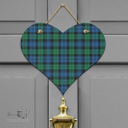 Scottish Blackwatch Ancient Clan Tartan Door Sign - Classic Scottish Plaid Tartan Plaid