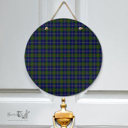 Scottish MacLeod of Harris Modern Clan Tartan Door Sign - Classic Scottish Plaid Tartan Plaid