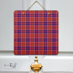 Scottish Cameron of Lochiel Modern Clan Tartan Door Sign - Classic Scottish Plaid Tartan Plaid