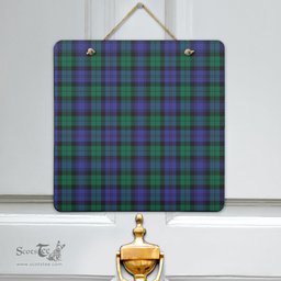 Scottish Blackwatch Modern Clan Tartan Door Sign - Classic Scottish Plaid Tartan Plaid