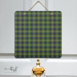 Scottish Reid Green Clan Tartan Door Sign - Classic Scottish Plaid Tartan Plaid