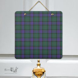 Scottish Sinclair Hunting Modern Clan Tartan Door Sign - Classic Scottish Plaid Tartan Plaid