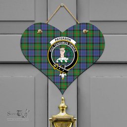 Scottish Paterson Clan Tartan Door Sign - Crest Classic Scottish Plaid Tartan Plaid