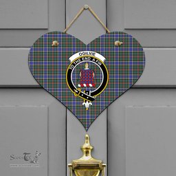 Scottish Ogilvie Hunting Modern Clan Tartan Door Sign - Crest Classic Scottish Plaid Tartan Plaid
