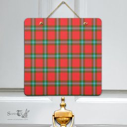 Scottish MacLaine of Loch Buie Clan Tartan Door Sign - Classic Scottish Plaid Tartan Plaid
