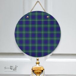 Scottish Hamilton Hunting Modern Clan Tartan Door Sign - Classic Scottish Plaid Tartan Plaid
