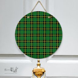 Scottish Wallace Hunting Green Clan Tartan Door Sign - Classic Scottish Plaid Tartan Plaid