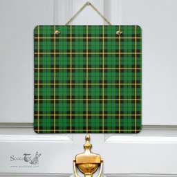Scottish Wallace Hunting Green Clan Tartan Door Sign - Classic Scottish Plaid Tartan Plaid