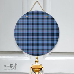 Scottish MacKay Blue Clan Tartan Door Sign - Classic Scottish Plaid Tartan Plaid