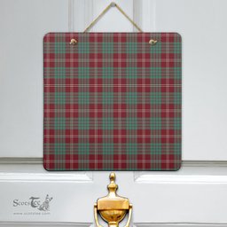 Scottish Crawford Modern Clan Tartan Door Sign - Classic Scottish Plaid Tartan Plaid