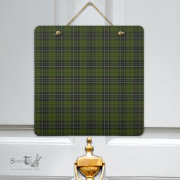Scottish MacLean Hunting Clan Tartan Door Sign - Classic Scottish Plaid Tartan Plaid